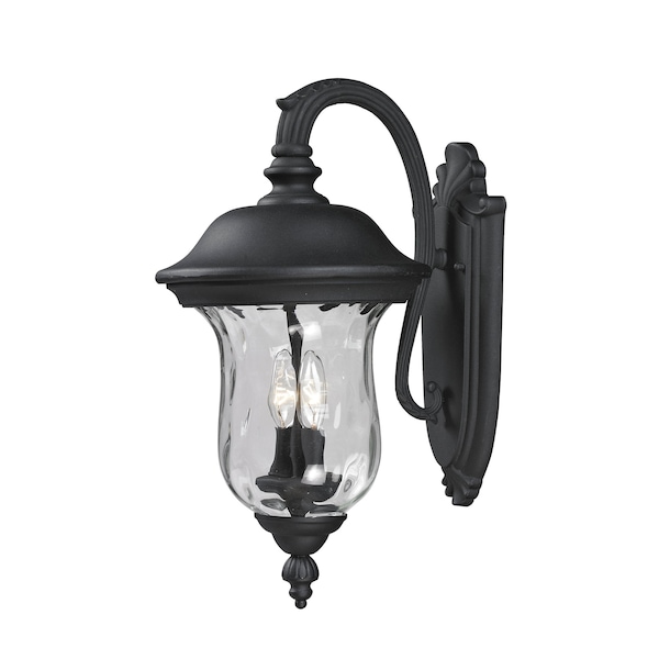 Z-Lite Armstrong Outdoor Wall Light, Black & Clear Waterglass 534M-BK - main